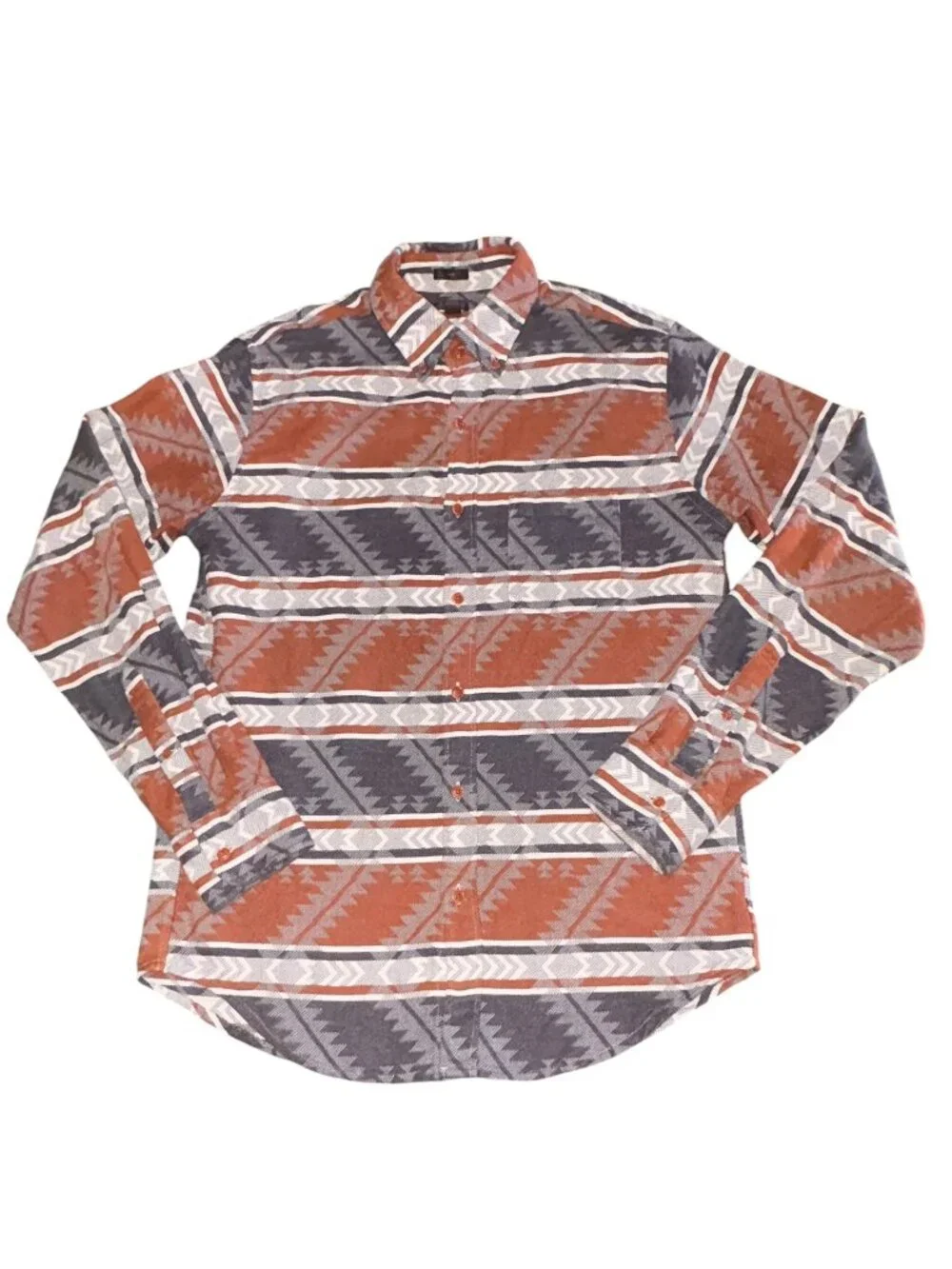 J. Crew Aztec Long Sleeve Flannel Button Up Western Southwest Slim Mens Medium